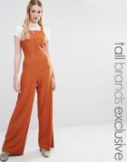 Fashion Union Tall Jumpsuit With Button Detail - Yellow