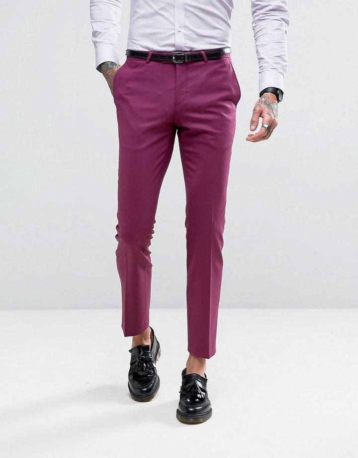 Noose & Monkey Super Skinny Suit Pants - Pink