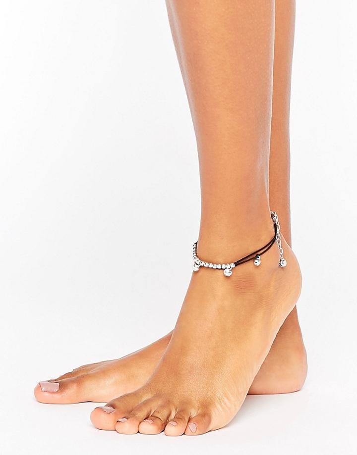 Asos Festival Multirow Cord Anklet - Black