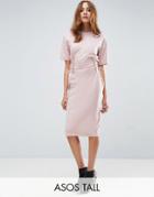 Asos Tall Midi T-shirt Dress With Corset Detail - Pink