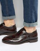 Hudson London Heyford Leather Oxford Brogues - Red