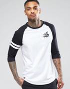 New Era 3/4 Sleeve Raglan T-shirt With Chicago Sox Logo - White