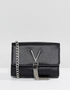 Valentino By Mario Valentino Foldover Tassel Detail Cross Body Bag - Black