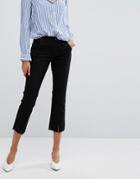 Evidnt Split Detail Crop Jeans - Black