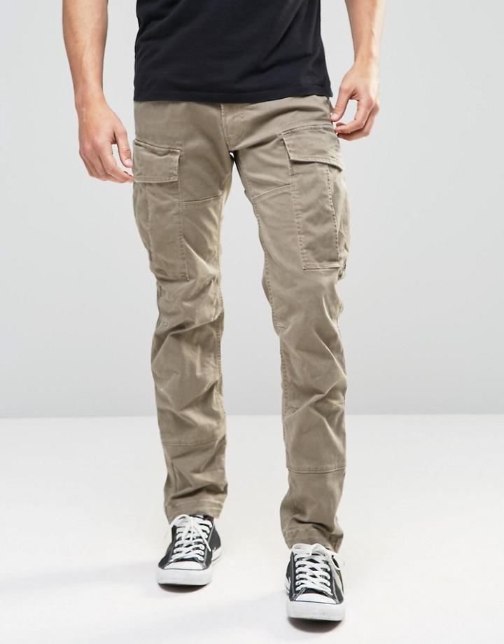 G-star Cargo Pants Rovic Slim Fit Stretch Twill Beige Overdye