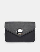 Asos Clutch Bag With Oversized Stud - Black