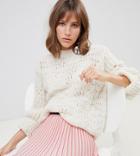 River Island Stitch Sweater In Cream - Cream