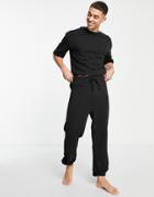 Jack & Jones Oversize Lounge T-shirt And Sweatpants Set In Black