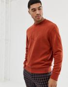 Fred Perry Embroidered Fleece Sweatshirt In Orange - Orange
