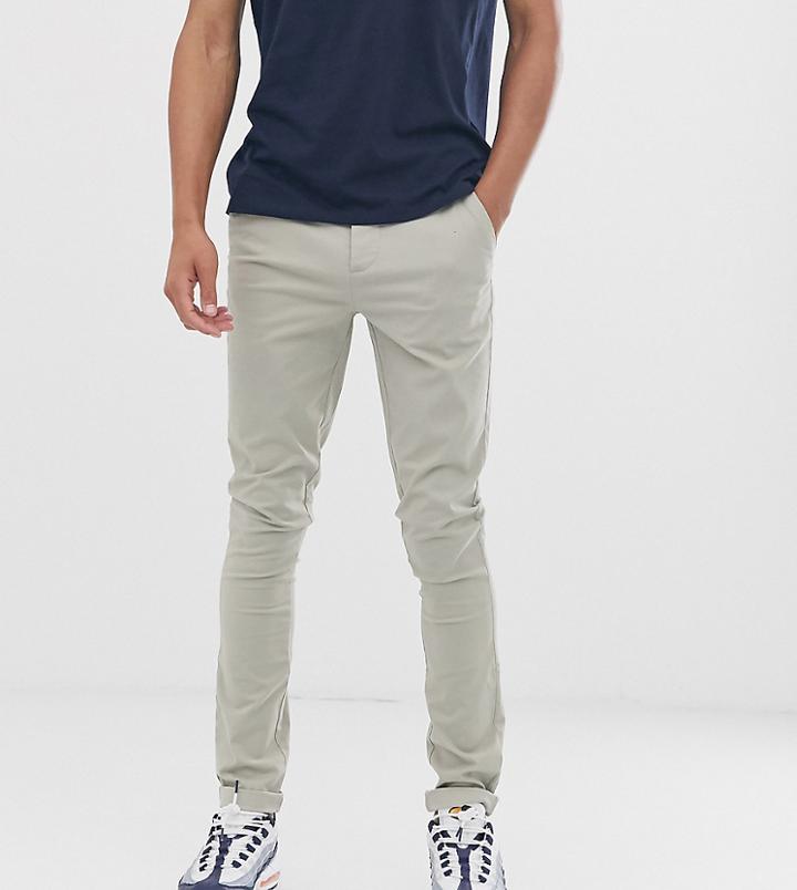 Asos Design Tall Super Skinny Chinos In Beige