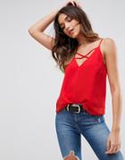 Asos Cami With Strap Front - Red
