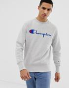 Champion Sweatshirt With Large Logo In Gray - Gray