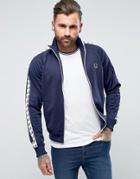 Fred Perry Sports Authentic Taped Track Jacket In Navy - Navy
