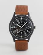 Timex Mk1 Perforated Leather Watch 40mm Exclsuive To Asos - Tan
