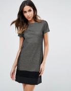 Vesper Metallic Shift Dress With Contrast Bottom - Gold