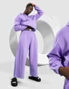 Asos Design Oversized Wide Leg Sweatpants In Purple - Part Of A Set