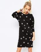 Cheap Monday Assy Dot Dress With Batwing Sleeve - Black
