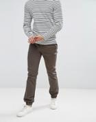 Asos Slim Woven Joggers In Dark Khaki - Green