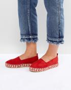 Glamorous Flatform Espadrille In Red