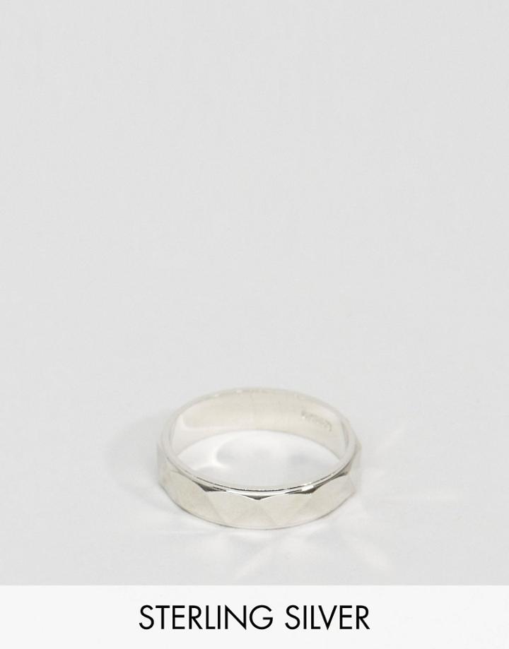 Asos Sterling Silver Spiked Ring - Silver