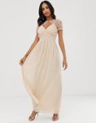 Little Mistress Detachable Embroidered Mesh Cape Chiffon Maxi Dress