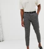 Heart & Dagger Skinny Crop Pants In Black Jacquard - Black