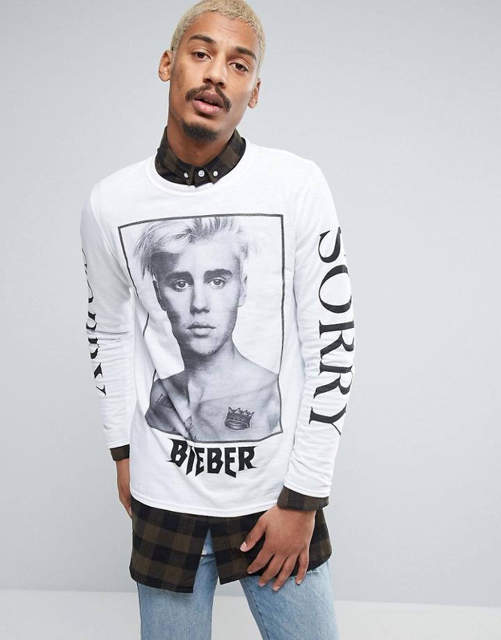 Justin Bieber Purpose Tour Sorry Long Sleeve T-shirt - White