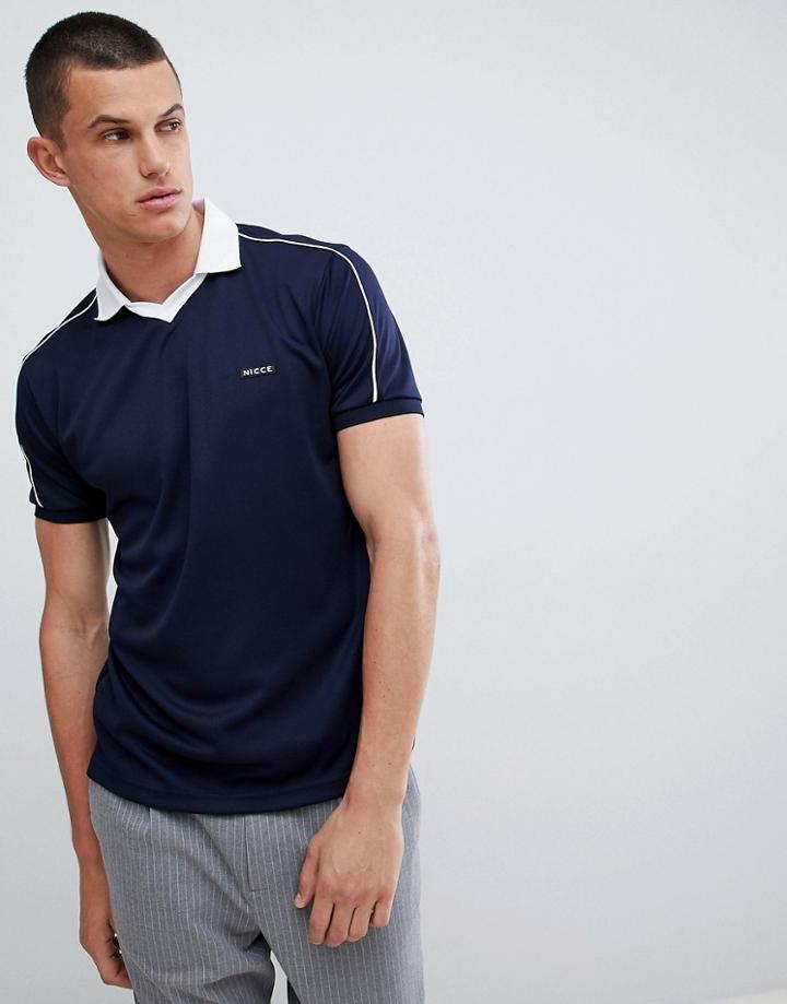 Nicce Team Logo Polo Shirt In Navy - Navy