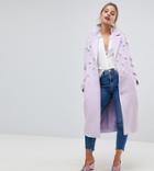 Asos Petite Pearl Soft Coat-purple