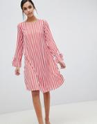 Y.a.s Trey Striped Dress - Red