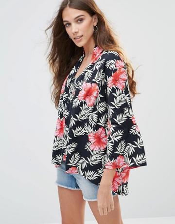 Your Eyes Lie Print Kimono - Back To Nature