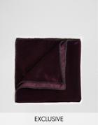 Reclaimed Vintage Velvet Pocket Square - Red