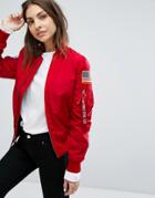 Alpha Industries Ma-1 Tt Nasa Reversible Bomber Jacket - Red