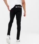 Nicce Skinny Fit Jeans In Black With Logo Exclusive To Asos