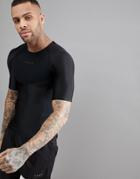 Asos 4505 T-shirt With Compression Panels And Back Print - Black