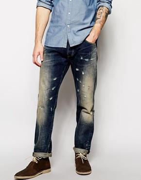 Lee Jeans By Donwan Harrell Chase Relaxed Tapered Fit Dark Tinted Distressed - Dark Tinted