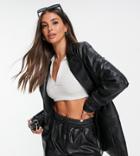 Threadbare Tall Conker Pu Blazer In Black