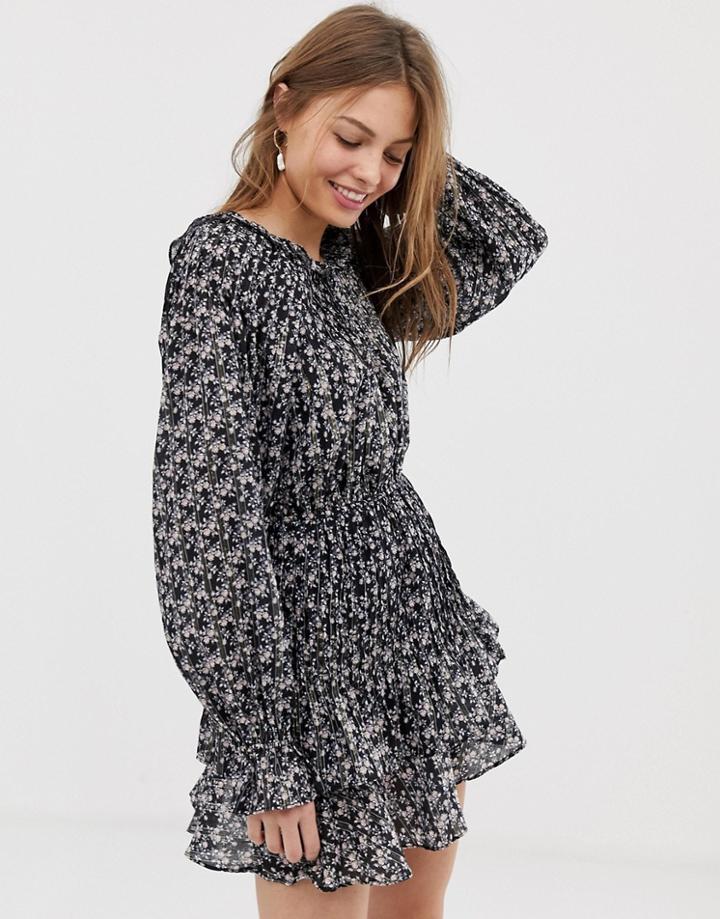 Stevie May Acacia Floral Printed Belted Dress-blue