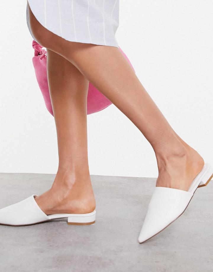 Truffle Collection Pointed Mules In White
