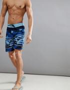 Quiksilver Highline Island Time 19 Leaf Print Boardshort In Navy - Navy
