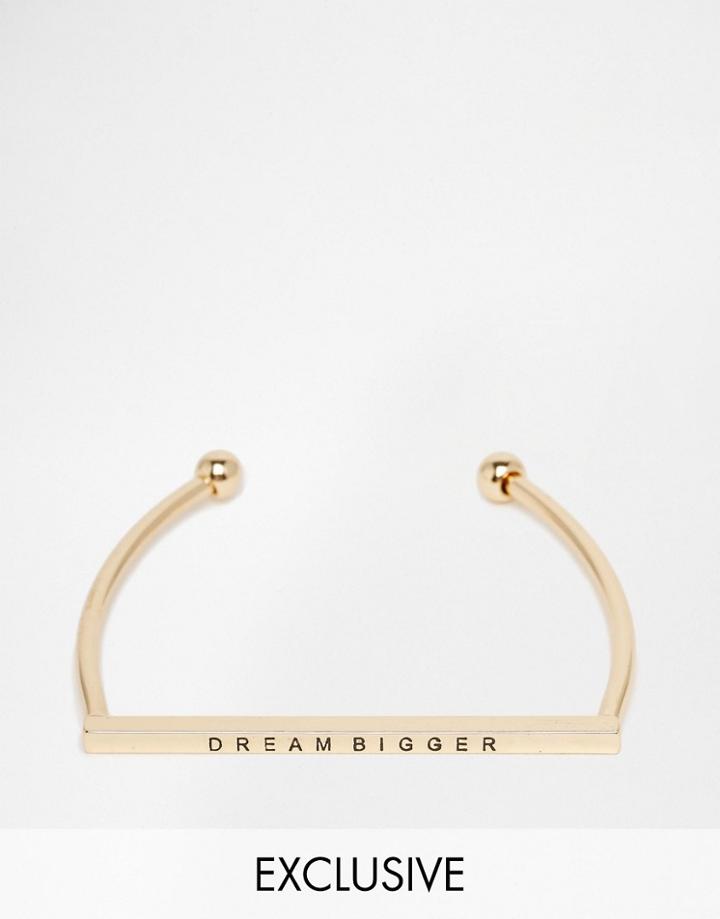 Monki Exclusive Dream Bigger Bangle - Gold