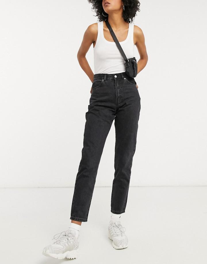 Dr Denim Nora High Rise Mom Jeans In Black