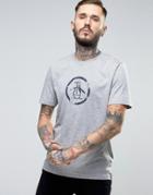 Original Penguin Large Logo T-shirt Slim Fit In Gray Marl - Gray