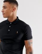 Polo Ralph Lauren Slim Fit Pima Polo Multi Player Logo In Black