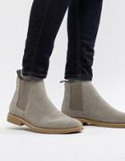 New Look Faux Suede Chelsea Boots In Light Gray - Gray