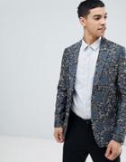 Gianni Feraud Slim Fit Navy Rose Jacket - Navy