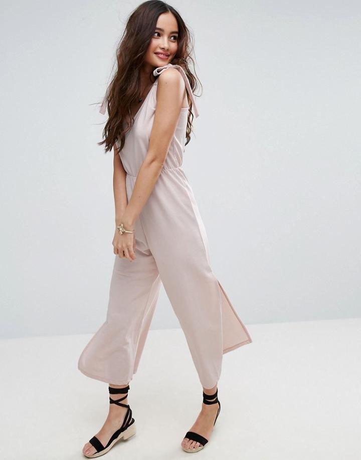 Asos Minimal Jumpsuit In Jersey With Elasticated Waist - Green