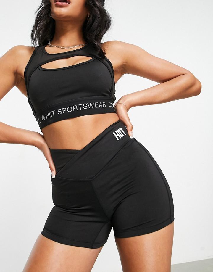 Hiit Ruched Back Shorts In Black