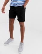 Asos Design Slim Chino Shorts In Black - Black