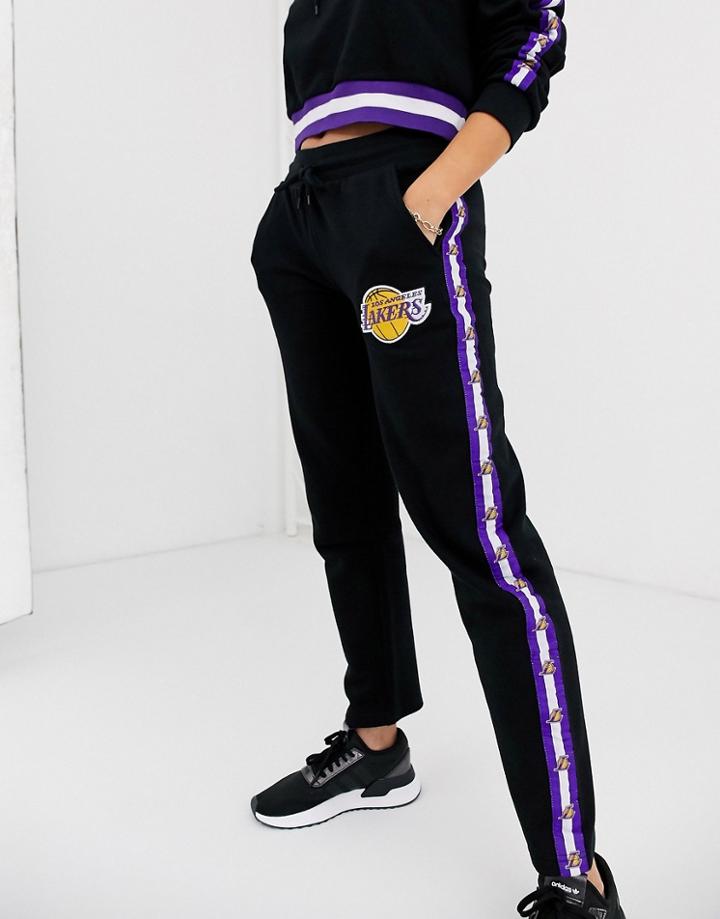 Nba Lakers Logo Sweatpants With Side Tape-black